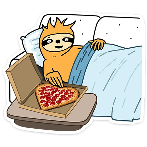 🍕 Стикер «Работа без забот» для Telegram