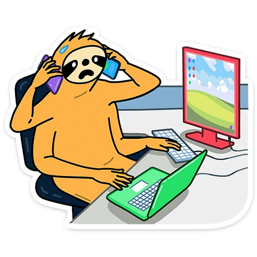 😤 Стикер «Работа без забот» для Telegram