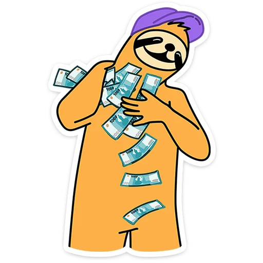 🥺 Стикер «Работа без забот» для Telegram