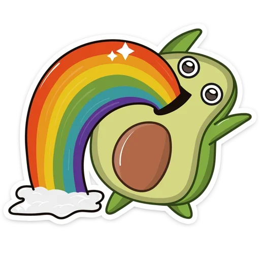 🌈 Стикер «Праздничный Авокадик» для Telegram