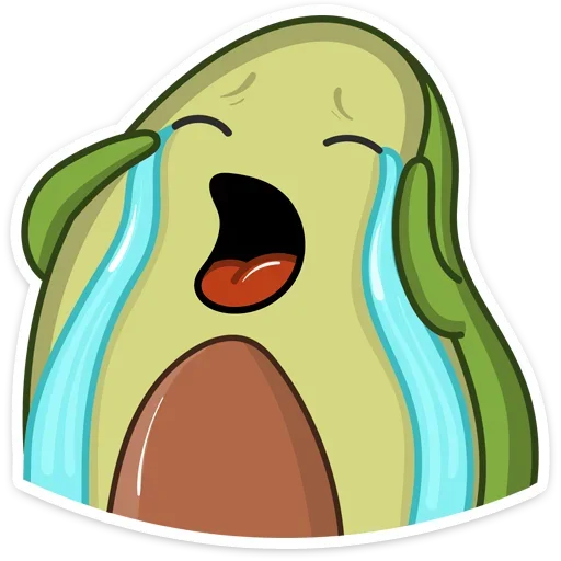 😭 Стикер «Праздничный Авокадик» для Telegram