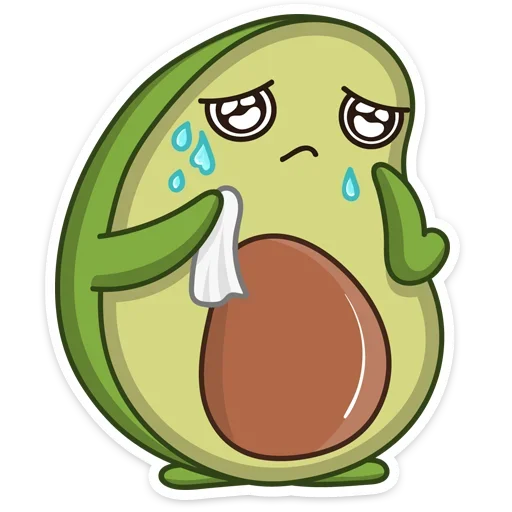 😢 Стикер «Праздничный Авокадик» для Telegram