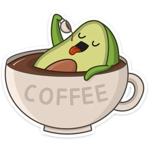 ☕️ Стикер «Праздничный Авокадик» для Telegram
