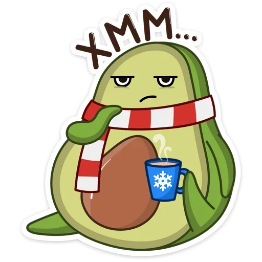 🤔 Стикер «Праздничный Авокадик» для Telegram