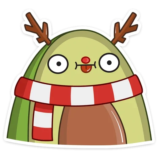 🦌 Стикер «Праздничный Авокадик» для Telegram