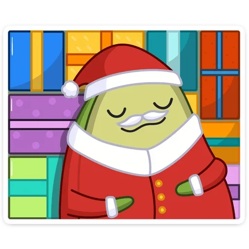 🎅 Стикер «Праздничный Авокадик» для Telegram