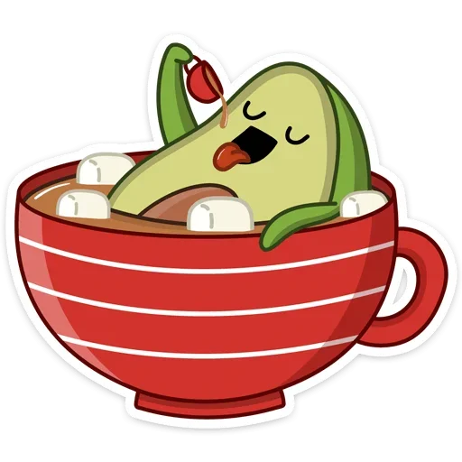 ☕️ Стикер «Праздничный Авокадик» для Telegram