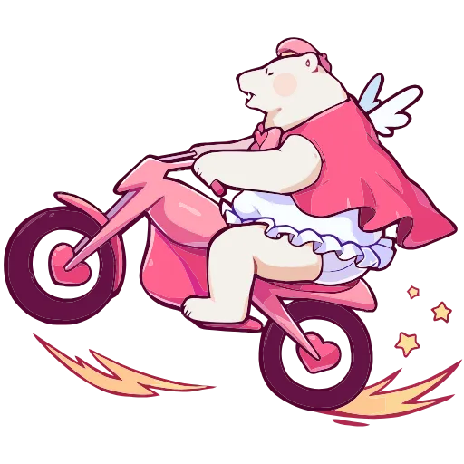 🏍 Эмодзи «Мишка Малышка» для Telegram