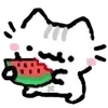 🍉 Эмодзи «🫶 Набор эмоджи с белым котиком» для Telegram