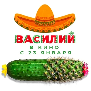 🌵 Стикер «Василий В Кино» для Telegram