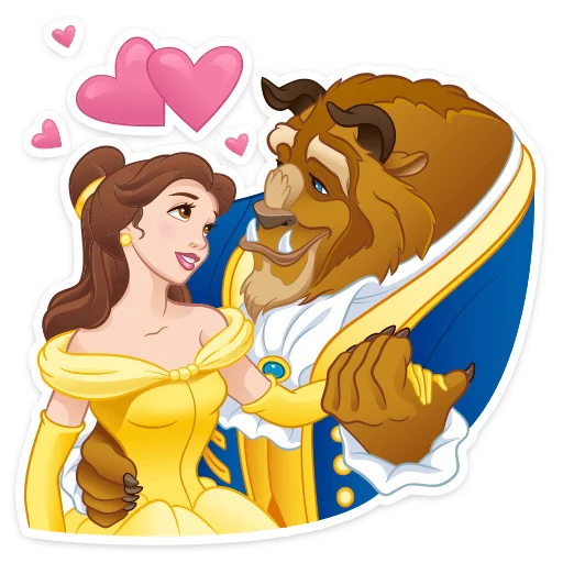 🥰 Стикер «Красавица и Чудовище» для Telegram