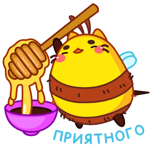 😌 Стикер «Пчелокот» для Telegram