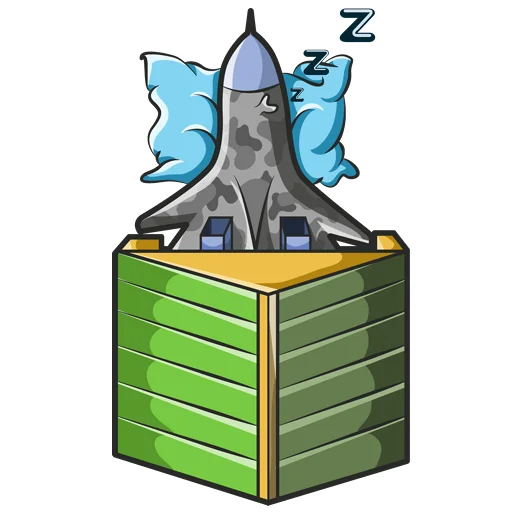 😴 Стикер «Бессонный самолёт» для Telegram