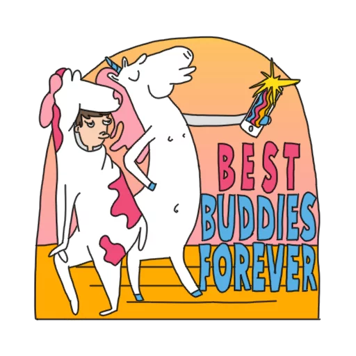 Стикерпак Best Friend Of Unicorn для Telegram — скачать