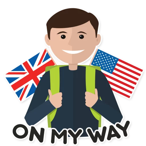 👣 Стикер «Фразы на английском» для Telegram