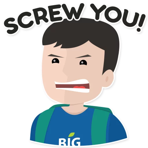 😠 Стикер «Фразы на английском» для Telegram