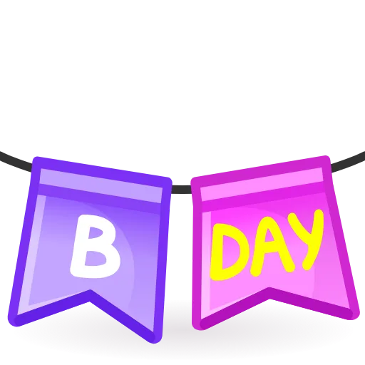 🎏 Эмодзи «birthday #cute» для Telegram