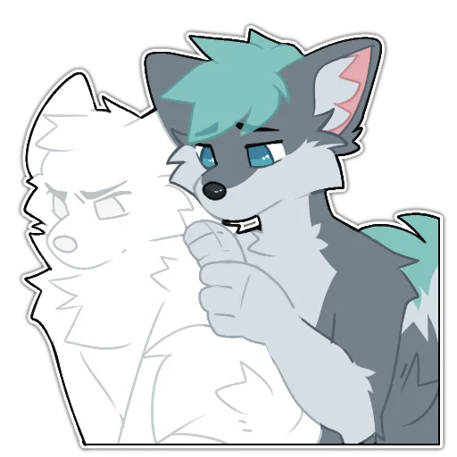 🤗 Стикер «Rix (Wolfdog & Dogzilla)» для Telegram