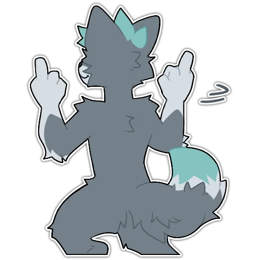 🖕 Стикер «Rix (Wolfdog & Dogzilla)» для Telegram