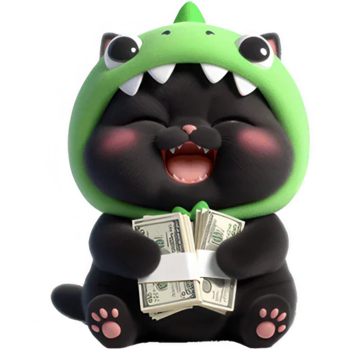 🤑 Стикер «Пушистый Стегозавр» для Telegram