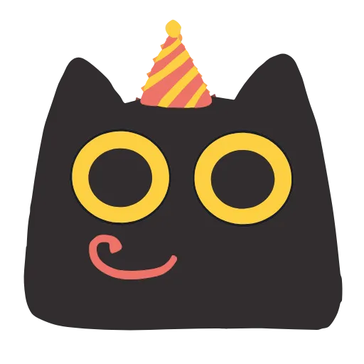🥳 Эмодзи «Black Kitty» для Telegram