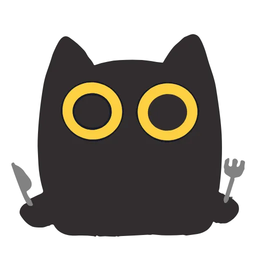 🍴 Эмодзи «Black Kitty» для Telegram