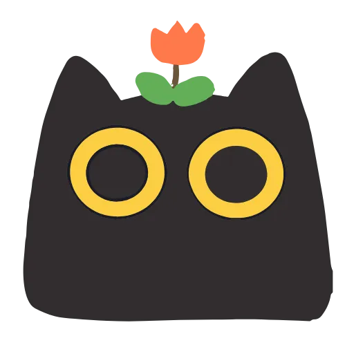 🌷 Эмодзи «Black Kitty» для Telegram