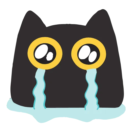 😭 Эмодзи «Black Kitty» для Telegram