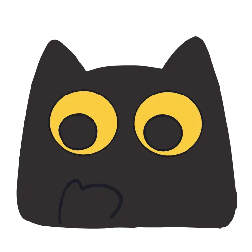 🤔 Эмодзи «Black Kitty» для Telegram