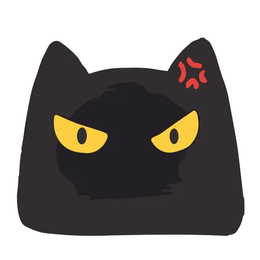 😡 Эмодзи «Black Kitty» для Telegram