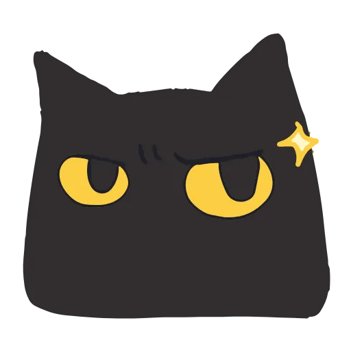 😒 Эмодзи «Black Kitty» для Telegram