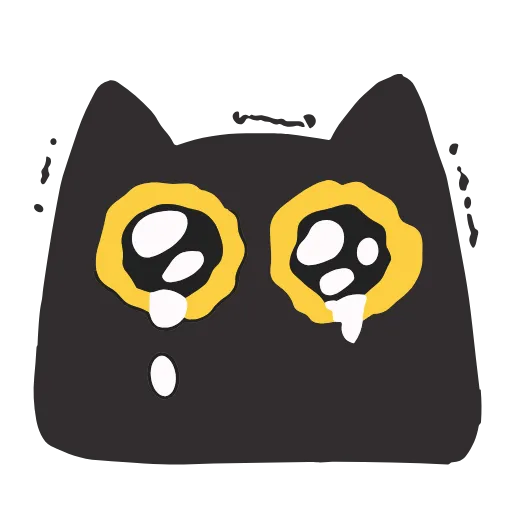 😢 Эмодзи «Black Kitty» для Telegram