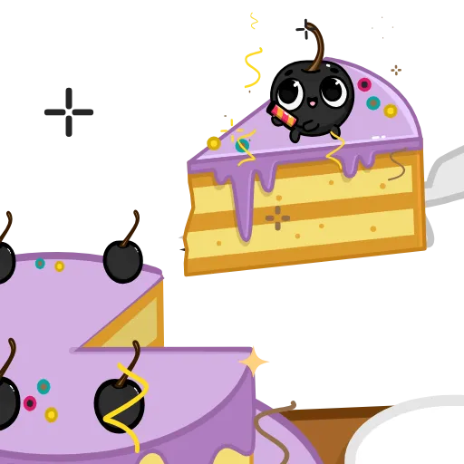 🎂 Эмодзи «Black Cherry Club - чёрная вишенка» для Telegram