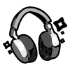 🎧 Эмодзи «Black Doodle» для Telegram