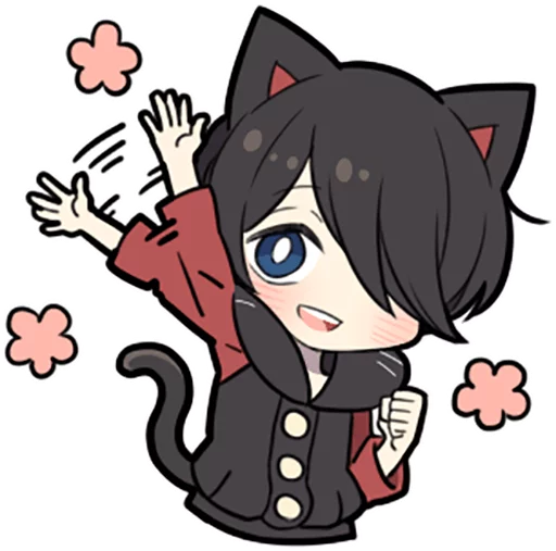 Стикерпак Black Kitten для Telegram — скачать