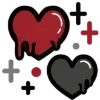 🌑 Эмодзи «Dark Black Red Mixed» для Telegram