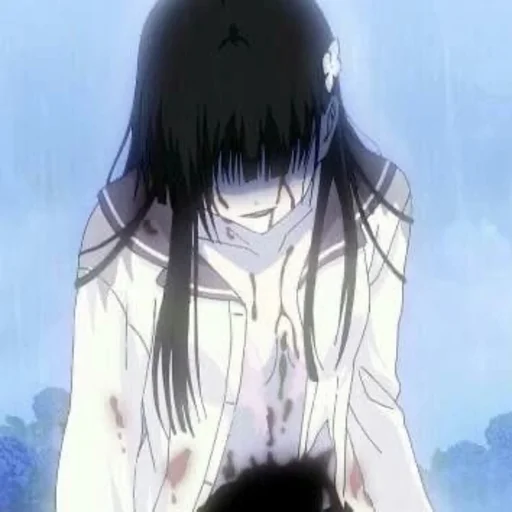 😰 Стикер «black anime girl» для Telegram