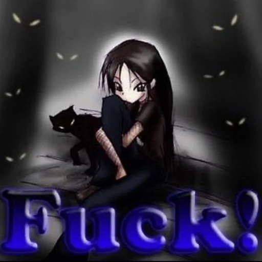 🖕 Стикер «black anime girl» для Telegram