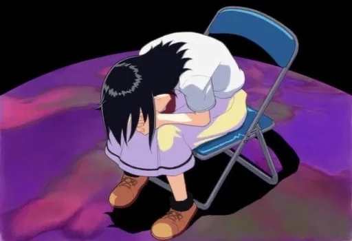 😖 Стикер «black anime girl» для Telegram
