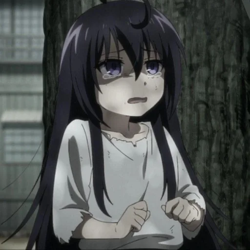 😢 Стикер «black anime girl» для Telegram