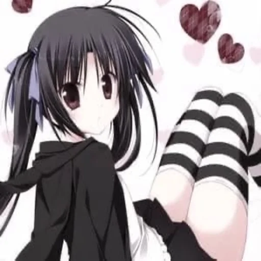 ❤️ Стикер «black anime girl» для Telegram
