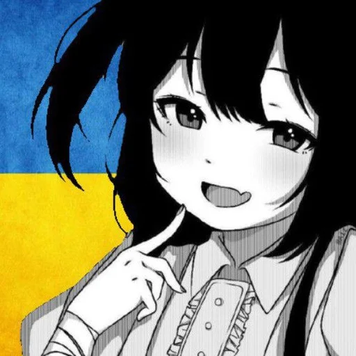 🇺🇦 Стикер «black anime girl» для Telegram