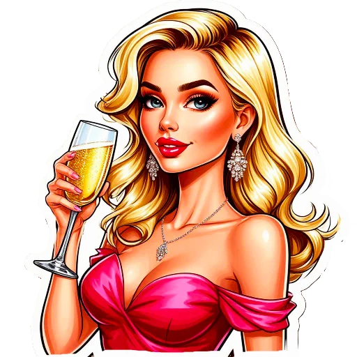 🥂 Стикер «The blonde is cool» для Telegram