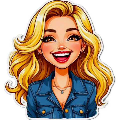 😃 Стикер «The blonde is cool» для Telegram