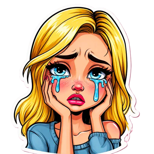 😢 Стикер «The blonde is cool» для Telegram