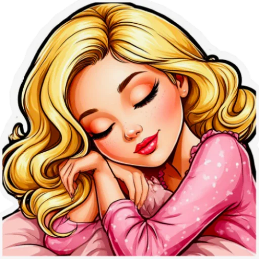 🛌 Стикер «The blonde is cool» для Telegram