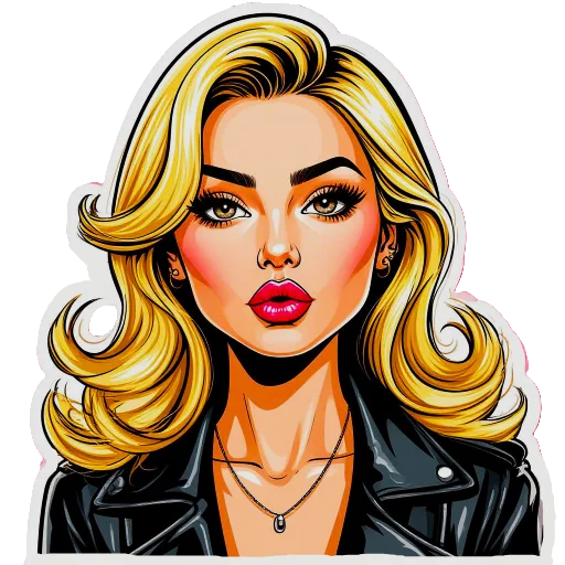 💋 Стикер «The blonde is cool» для Telegram