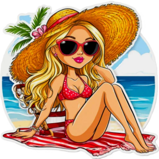 ⛱ Стикер «The blonde is cool» для Telegram