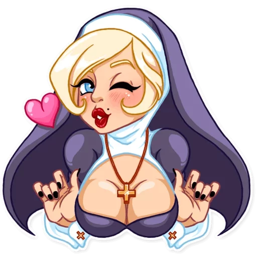 😘 Стикер «Naughty Nun» для Telegram