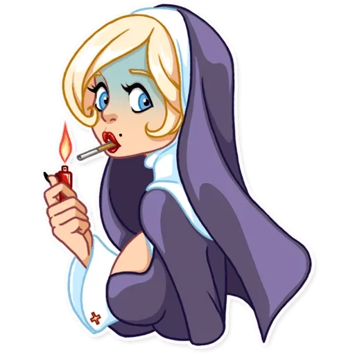 😨 Стикер «Naughty Nun» для Telegram